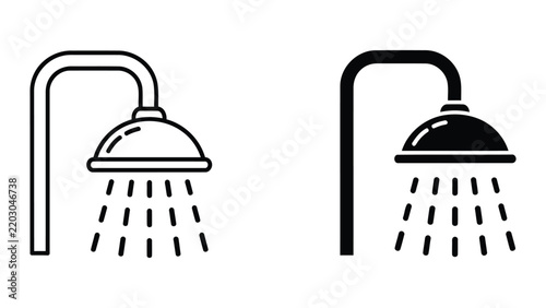Shower head icon vector illustration for bathroom and hygiene related projects