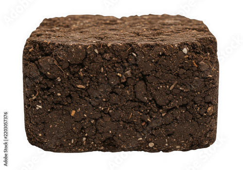 Dark brown soil block