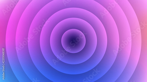 Modern minimalist concentric circles background featuring grainy texture and smooth gradients of vibrant pink, purple, and blue for contemporary digital art and creative design