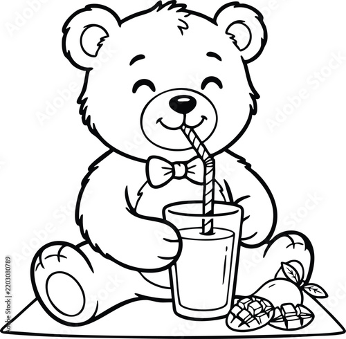 Teddy bear with a cup of tea gift design.