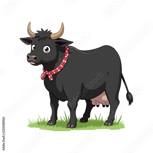 Cute Welsh Black Cattle Clipart 09