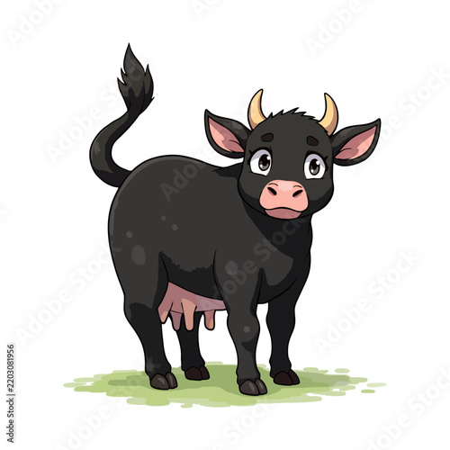 Cute Welsh Black Cattle Clipart 02
