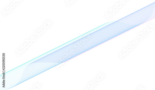 Abstract blue and turquoise flowing lines with soft gradient on white background