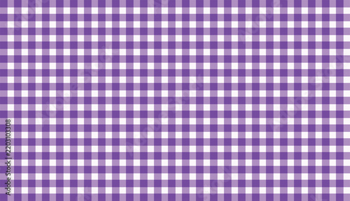 Purple and white checkered pattern seamless textile background design.