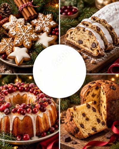 Holiday Baked Goods Arranged on a Festive Table With Decorations