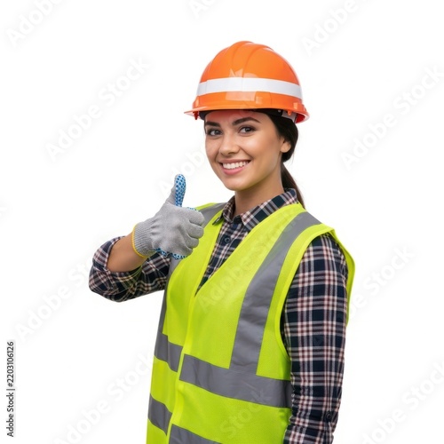 Confident construction worker giving thumbs up