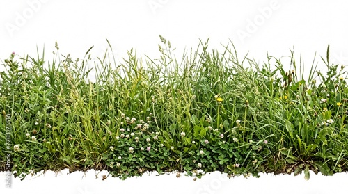 green grass on white background