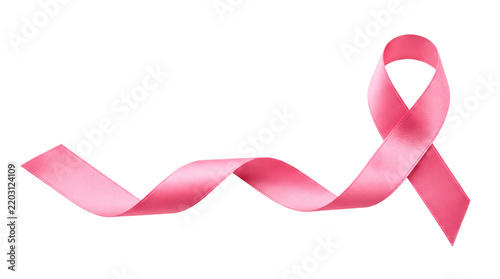 Realistic Pink Satin Breast Cancer Awareness Ribbon