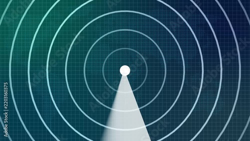 Aircraft signal and guidance hud icon radar animated .Radar screen animation on map background. Signal transmitted sonar radar .Radar point to detect enemy position