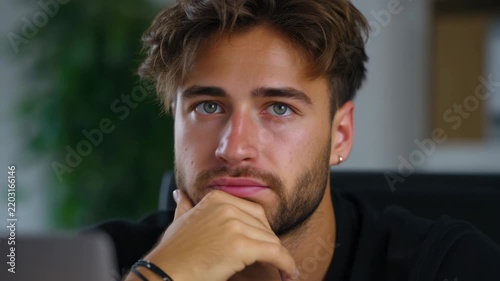 Handsome Man Contemplating