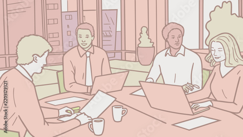 Business Meeting at Table – Team Discussion