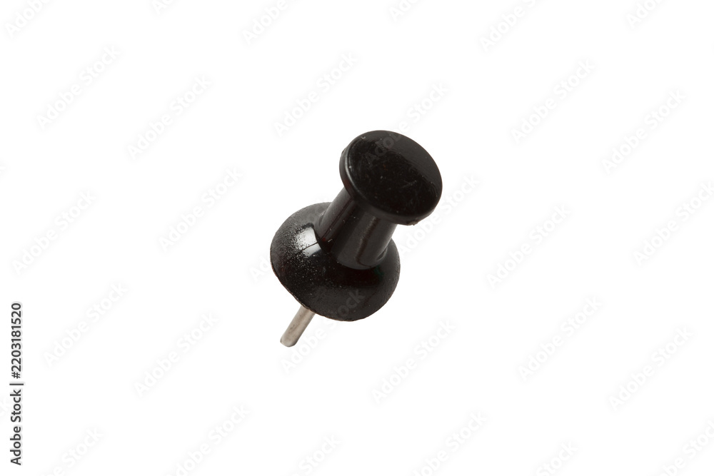 Obraz premium Black Push Pin Isolated on Transparent Background for Business Organization and Planning Concept