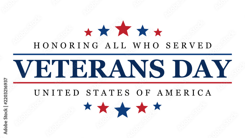 Fototapeta premium Veterans day background banner. National holiday of the USA. Vector illustration.