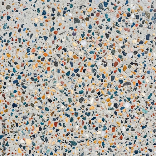 Colorful Terrazzo Floor Texture with Small Aggregate Pieces.