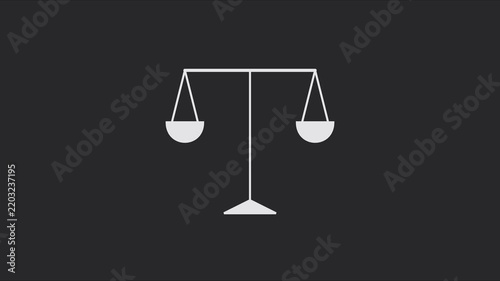 Animated scales of justice legal balance and fair judgment concept for law and courtroom themes animation 4k