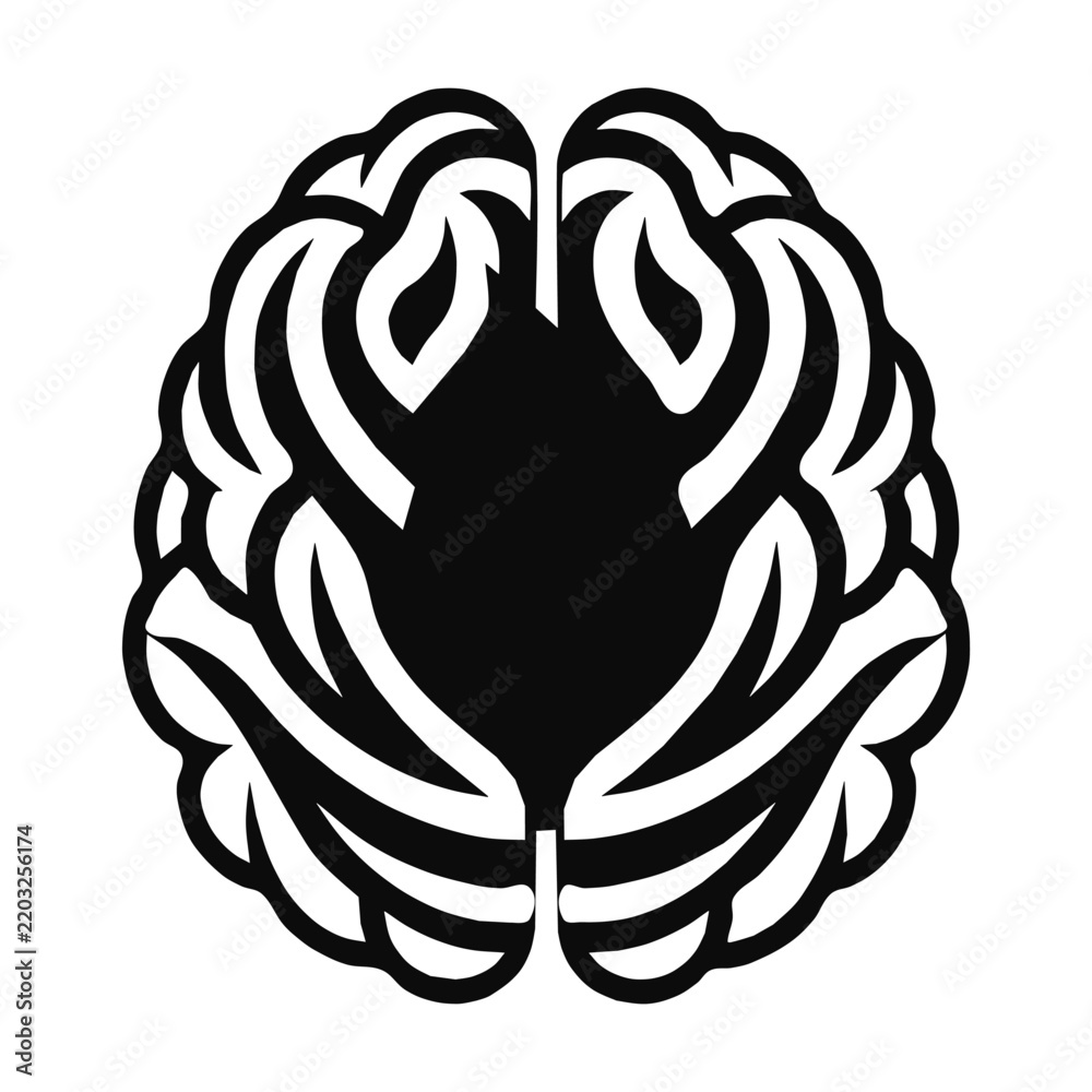 Obraz premium Smart brain organic leaf graphic concept design for natural science and ecology