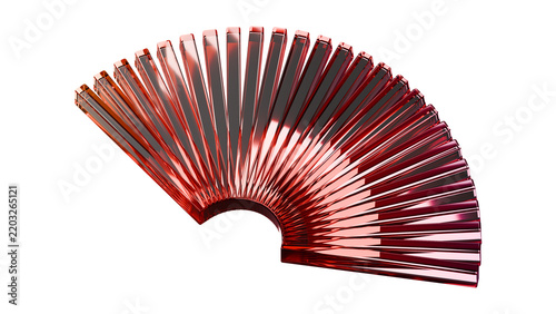 Obraz na plátně Isolated semicircular fan of glass prisms with gradient color