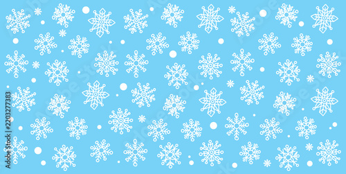 Hand drawn snow flakes doodle vector background