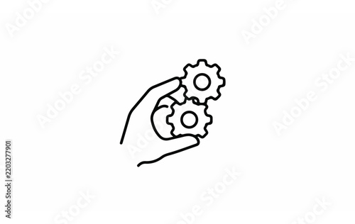 Interlocking gears symbolizing mechanical engineering and industry.