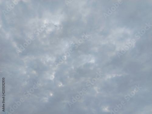 Overcast cloudy grey sky background before rain storm.