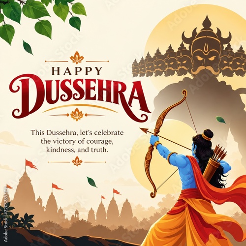 Happy Dussehra festival greeting with Lord Rama 5
