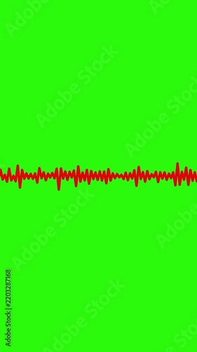 4k abstract music sound wave or audio wavefrom isolated on green screen background.Line digital minimalist voice and soundtrack wave equalizer.Shape line volume or speech symbol animated background.