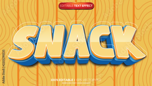 3d text effect snack theme