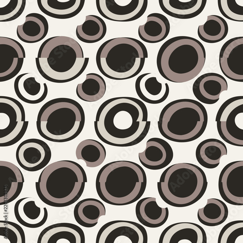 Seamless Elegant Abstract Organic Pattern with Curved Shapes in Neutral Earth Tones