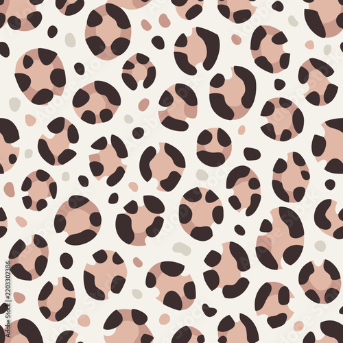 Seamless Abstract Leopard Print Pattern with Organic Spots and Neutral Earthy Colors