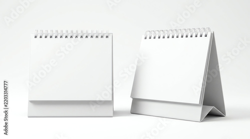Blank paper desk spiral calendar.