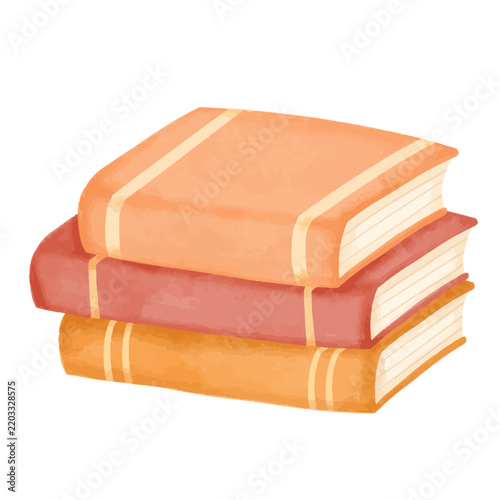 Obraz na płótnie Book Stack Watercolor Illustration