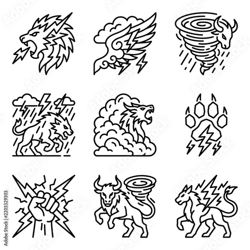 Mythological Creatures and Symbols of Power: Thunder, Storms, Lightning