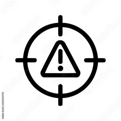 Warning Alert Target Icon for Safety and Security