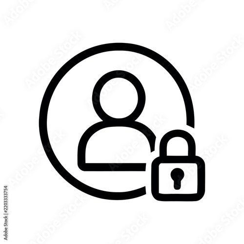 User Account Security and Privacy Lock Icon