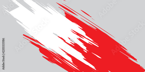 Abstract Red and White Dynamic Paint Brush Stroke Texture for Modern Graphic Design Backgrounds