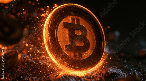 A single steady glowing coin maintains an amber glow while other volatile crypto assets fluctuate wildly around it in a dark setting.