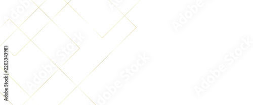Abstract black background, with gold geometric, square outline pattern, minimalist frame for luxury