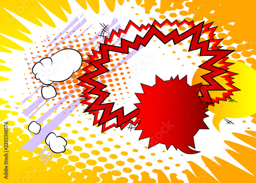 Vector cartoon background, colorful comic book backdrop. Retro comics pop art design.