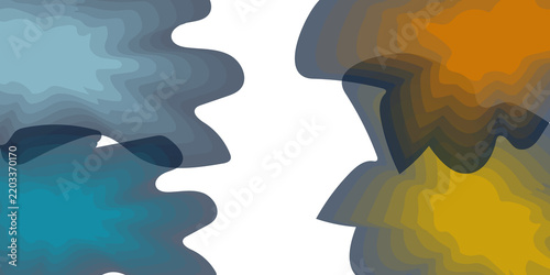 Abstract Shapes Design with Gradient Colors. Modern Graphic Element, Layered Illustration, Creative Background Concept.
