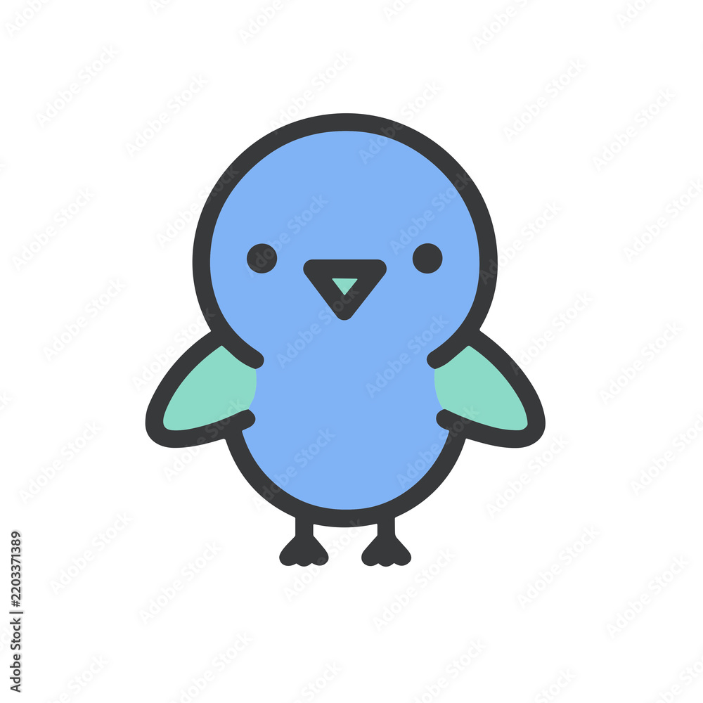 Fototapeta premium Simple blue bird icon