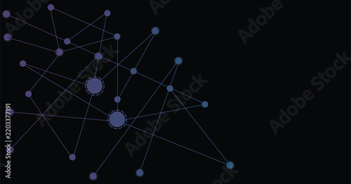 Abstract Network Connections with Nodes and Lines. 