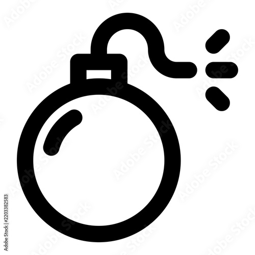 bomb line icon