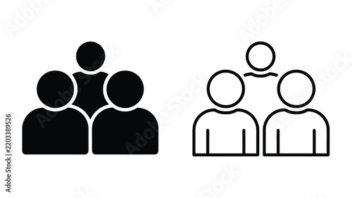 Group of people icon representing community, teamwork, collaboration, social connection, and diverse human relationships