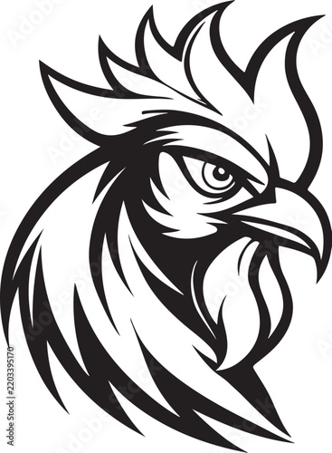 Eagle Head Tattoo Design with Tribal Black and White Bird Illustration, Powerful Wild Animal Symbol, Vector Logo, Mascot and Silhouette Artwork for Tattoo and Branding
