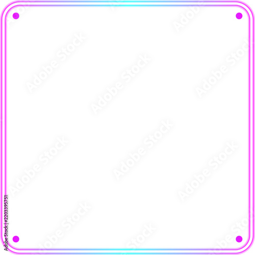 Sleek Geometric Neon Spark Frame: Modern Rectangular Border with Luminous Electric Accents. Backgrounds & Textures