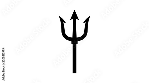 Black Trident Symbol Isolated on White Background 1.