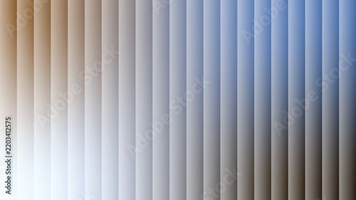 Abstract brown to blue gradient vertical glass panel background photo, modern ribbed glass texture transitioning from warm bronze to cool slate blue, and digital graphic design template.