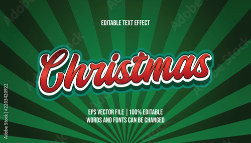 Merry Christmas holiday greeting editable font effect