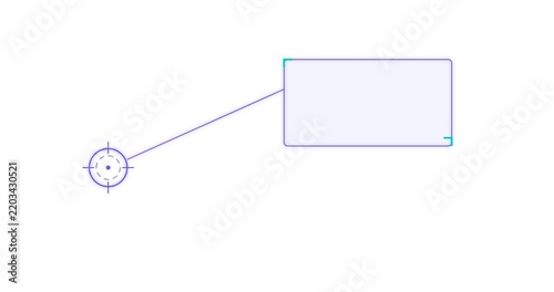 Tech Hud Target Pointer And Callout Box, Futuristic Data Overlay Background Animation