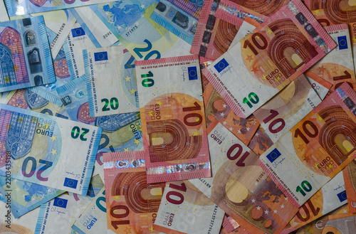 Konstfotografi Euro Cash Spread on Desk